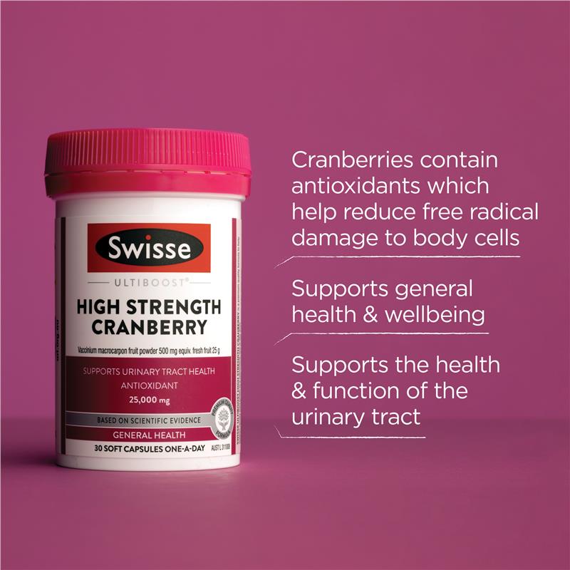 Swisse Ultiboost 高强度蔓越莓 25000 毫克 30 粒胶囊