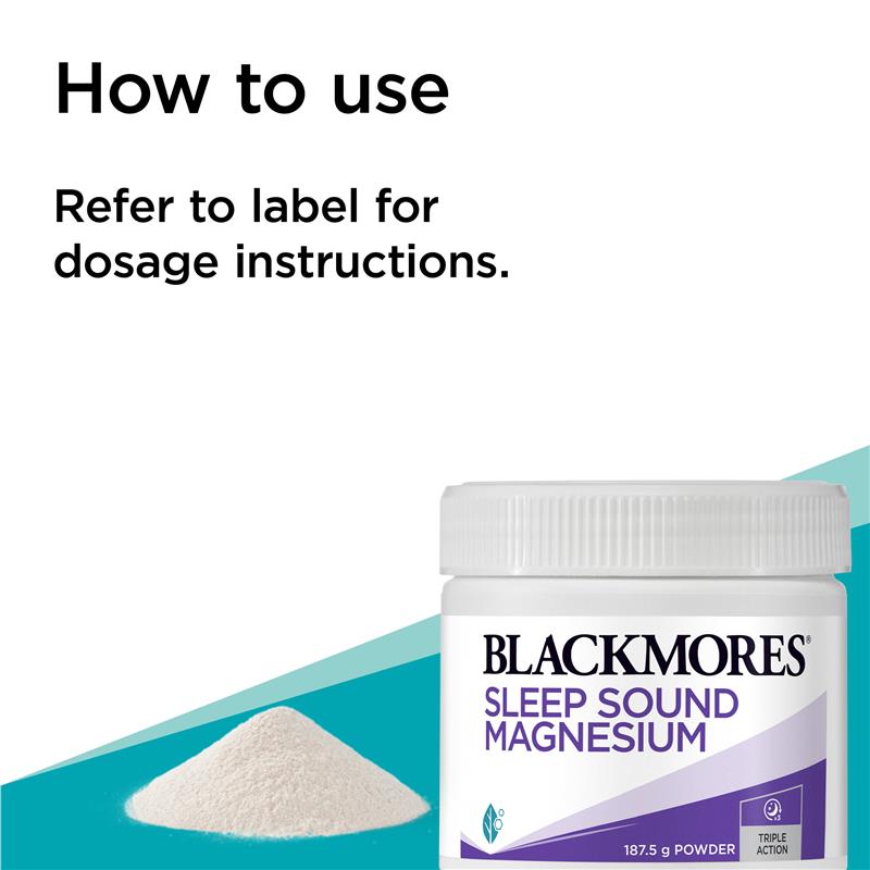 Bột hỗ trợ giấc ngủ Blackmores Sleep Sound Magnesium 187,5g