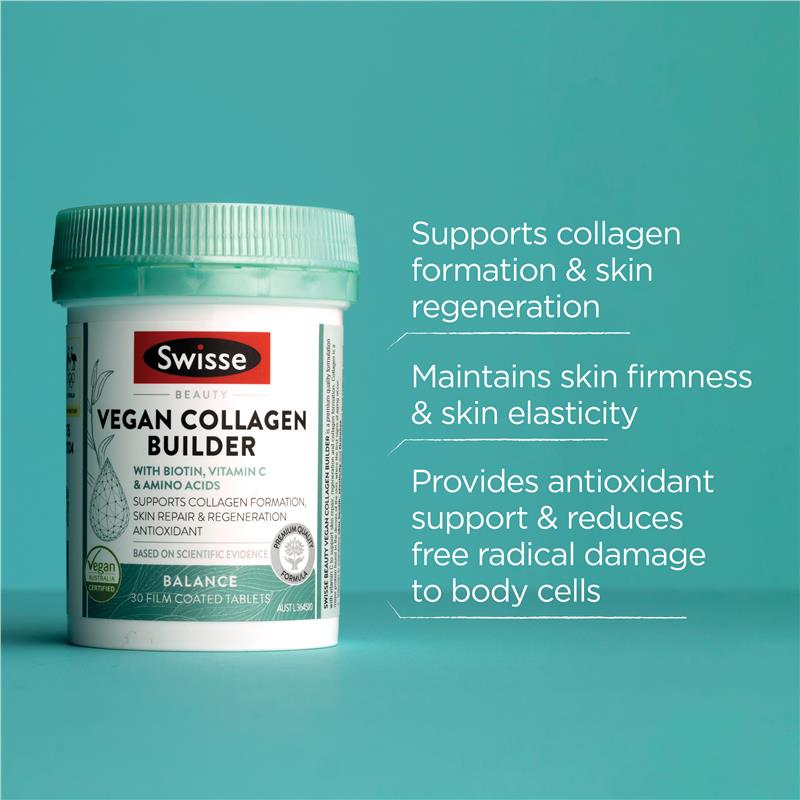 Swisse Beauty Vegan Collagen Builder 30 Tablets