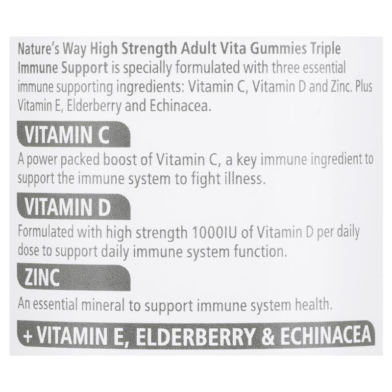 Kẹo dẻo Nature's Way Adult Vita Gummies tăng cường hệ miễn dịch gấp 3 lần, 50 viên