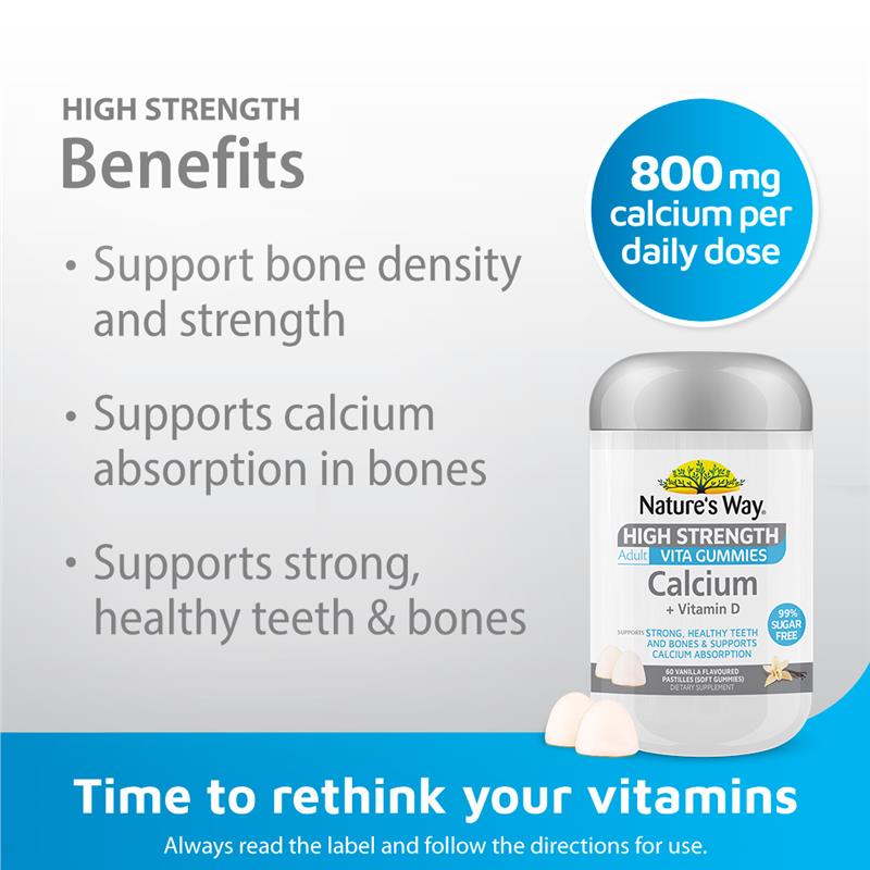Kẹo dẻo bổ sung canxi không đường Nature's Way Adult Vita Gummies 60 viên