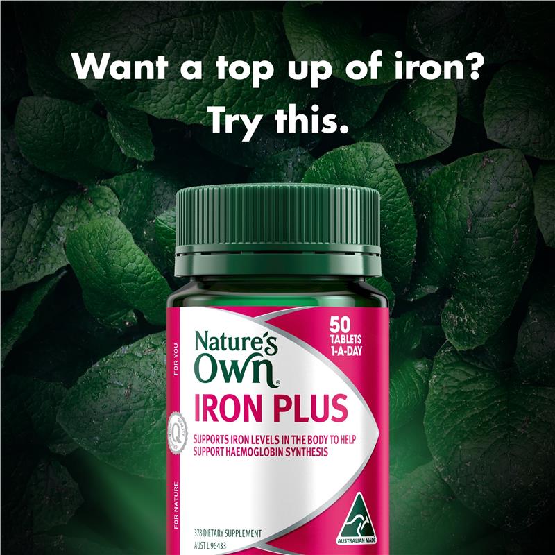 Viên uống bổ sung sắt Nature's Own Iron Plus 50 viên
