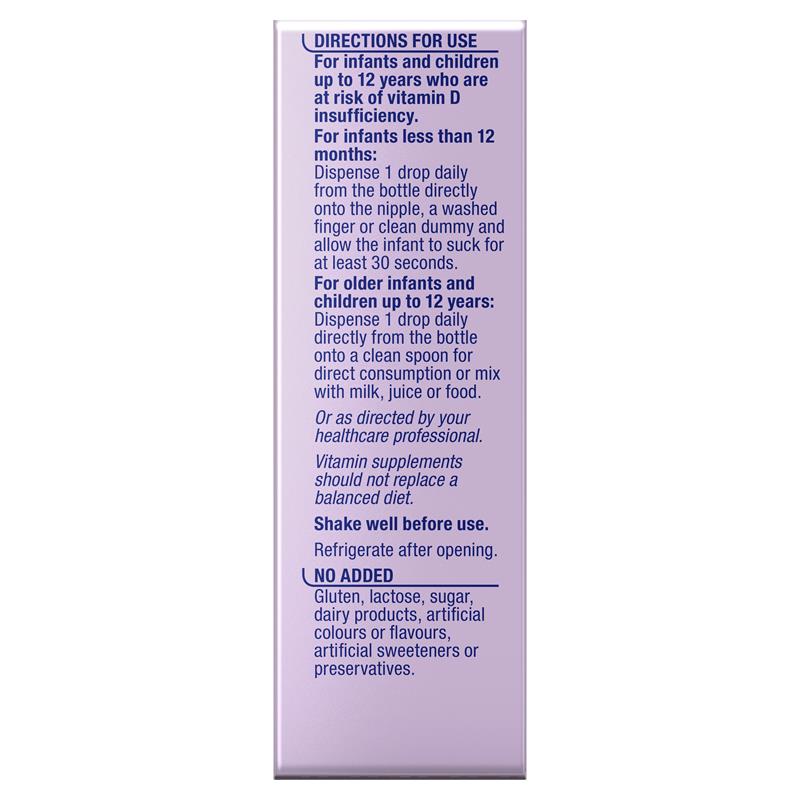 Ostelin Vitamin D Infant Drops - D3 for Kids Bone Health + Immune Support - 2.4mL