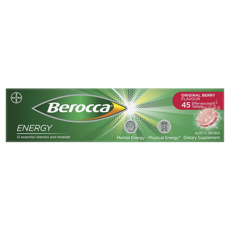 Berocca Energy Original Berry 45 Effervescent Tablets