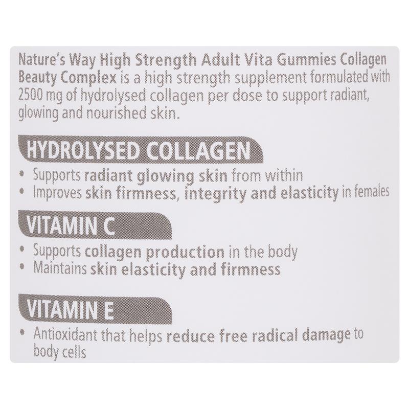 Nature's Way Adult Vita Gummies Sugar Free Collagen cường độ cao 50 viên