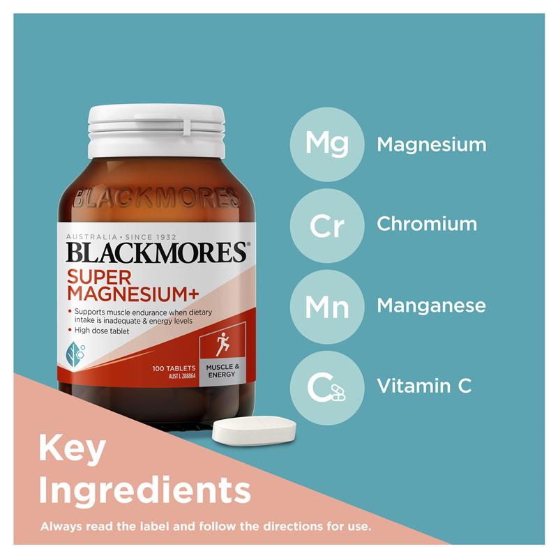 Blackmores Super Magnesium+ Muscle Health Vitamin 100 Viên