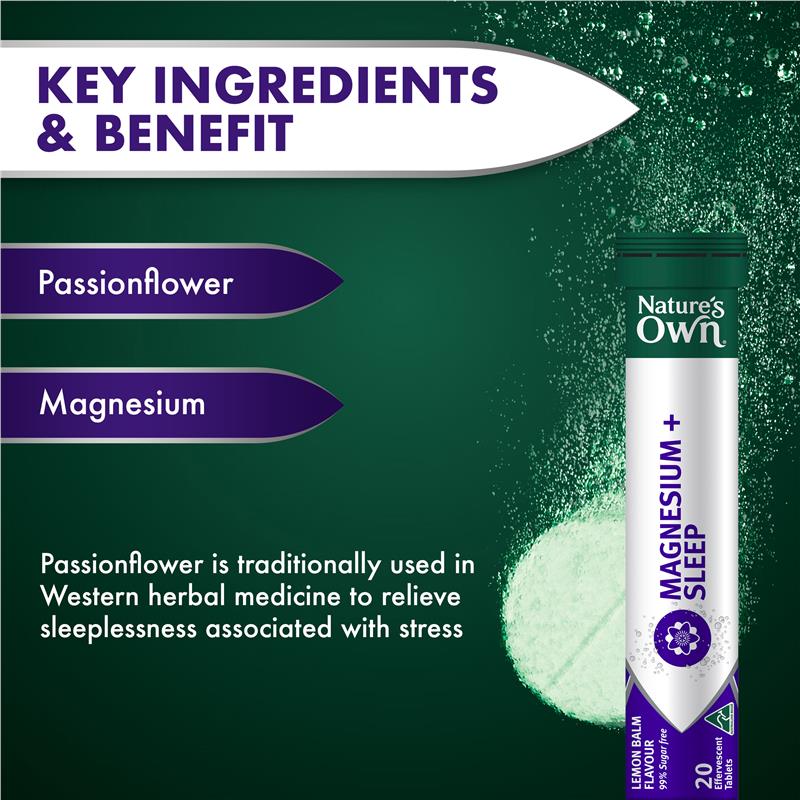 Viên sủi bổ sung Magiê + Giấc ngủ Nature's Own 20 viên
