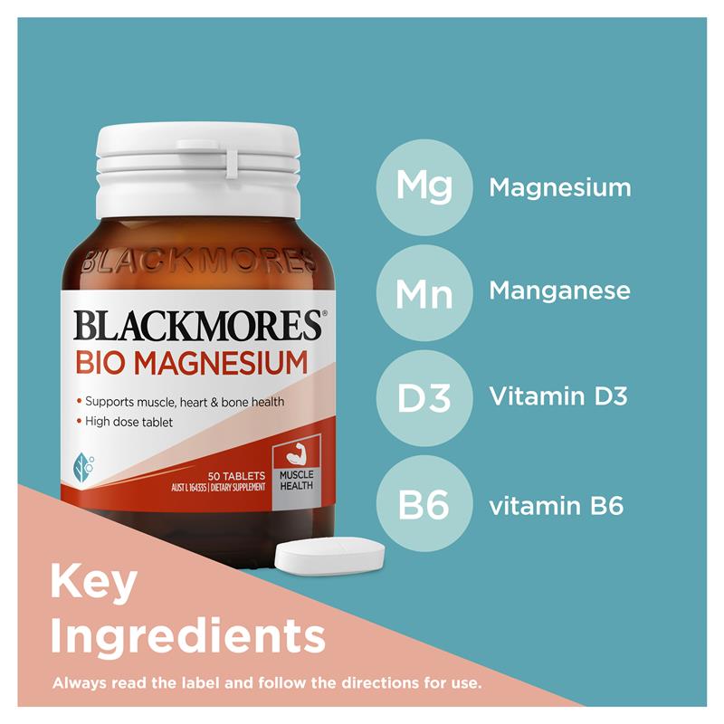Blackmores Bio Magnesium Muscle Health Vitamin 50 viên