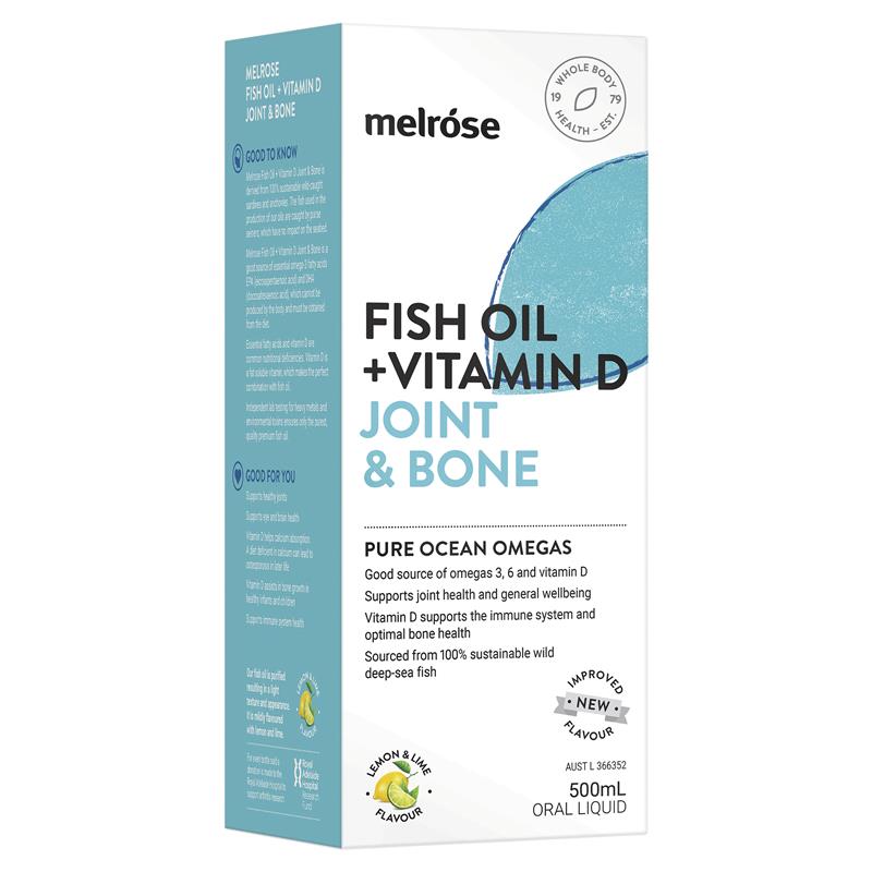 Dầu cá Melrose Omega + Vitamin D cho xương khớp 500ml