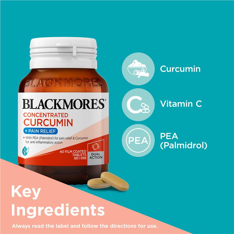 Viên uống giảm đau Blackmores Concentrated Curcumin + Pain Relief 40 viên