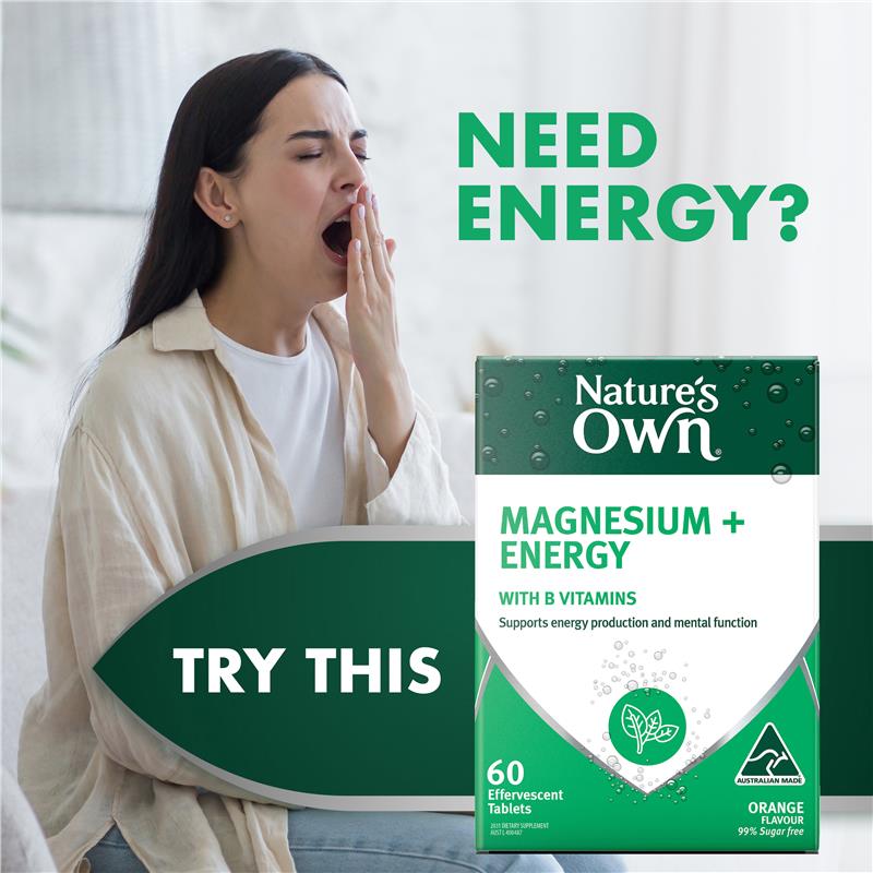 Viên sủi bổ sung Magie + Năng lượng Nature's Own 60 viên