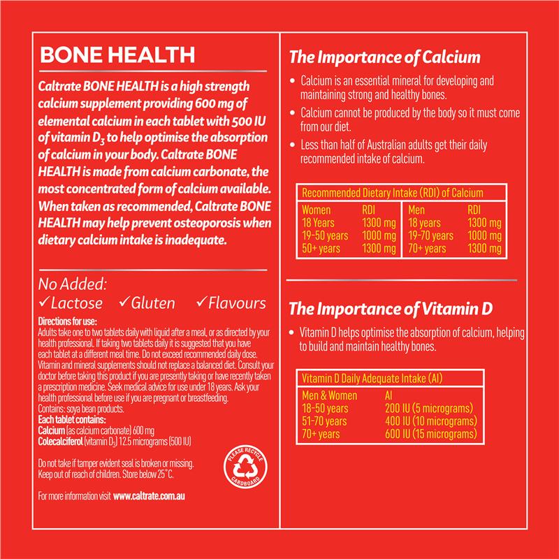 Caltrate Bone Health 100 Tablets