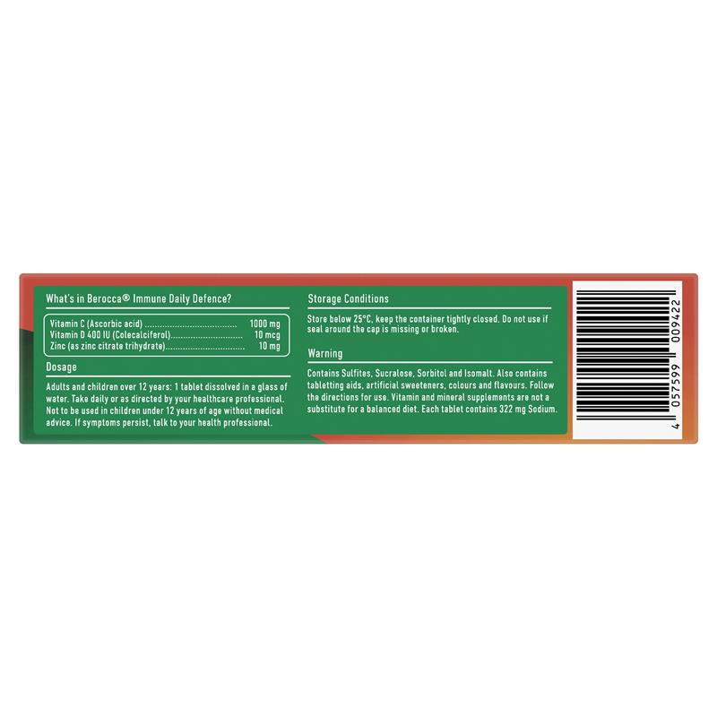 Berocca Immune Daily Defence Blackcurrant 60 Effervescent Tablets Exclusive Size