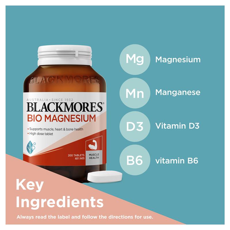 Blackmores Bio Magnesium Muscle Health Vitamin 200 viên Gói giá trị