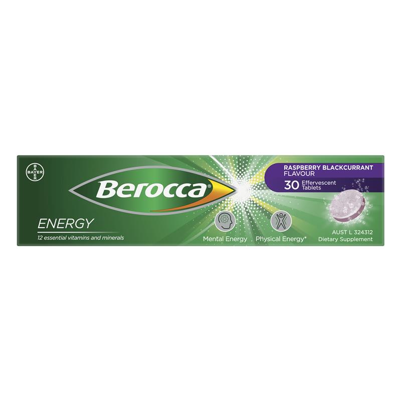 Berocca Performance Raspberry and Blackcurrant 30 Effervescent Tablets
