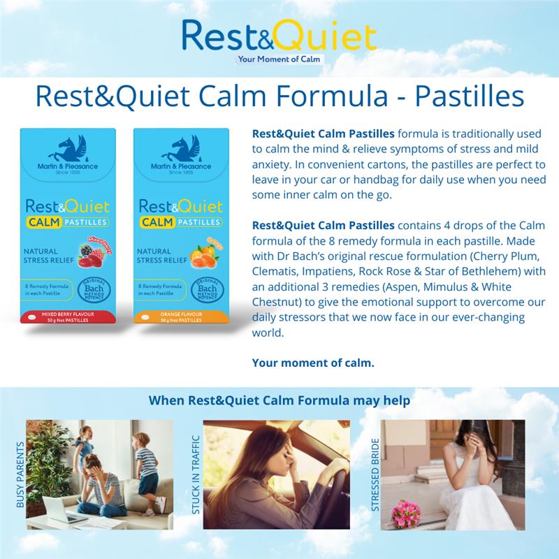 Martin & Pleasance Rest & Quiet Calm Pastilles Mixed Berry 50g