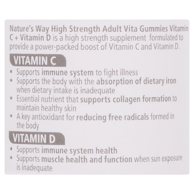 Kẹo dẻo Nature's Way Adult Vita Gummies không đường bổ sung vitamin C hàm lượng cao 65 viên