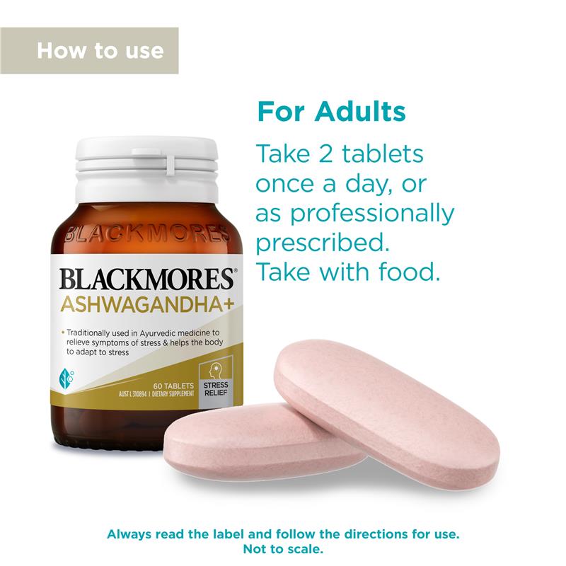 Blackmores Ashwagandha+ Stress Support Vitamin B 60 Viên