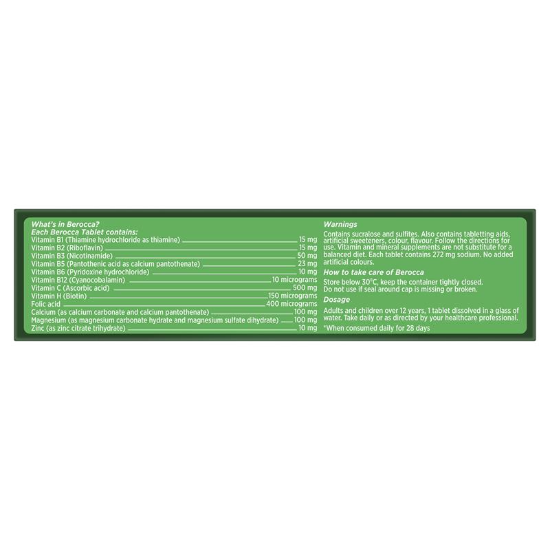 Berocca Energy Original Berry 60 Effervescent Tablets Exclusive Size