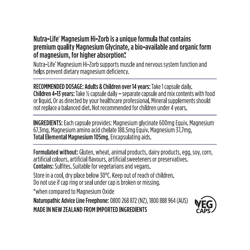 Nutra-Life Magnesium Hi-Zorb 60 viên nang
