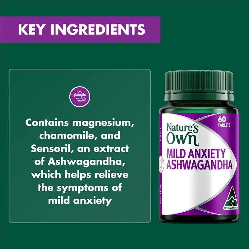 Nature's Own Mild Anxiety Ashwagandha 60 Viên