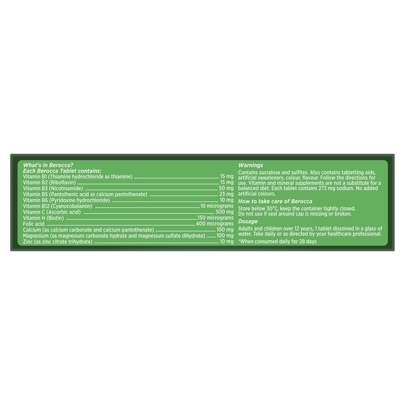 Berocca Energy Orange 60 Effervescent Tablets Exclusive Size
