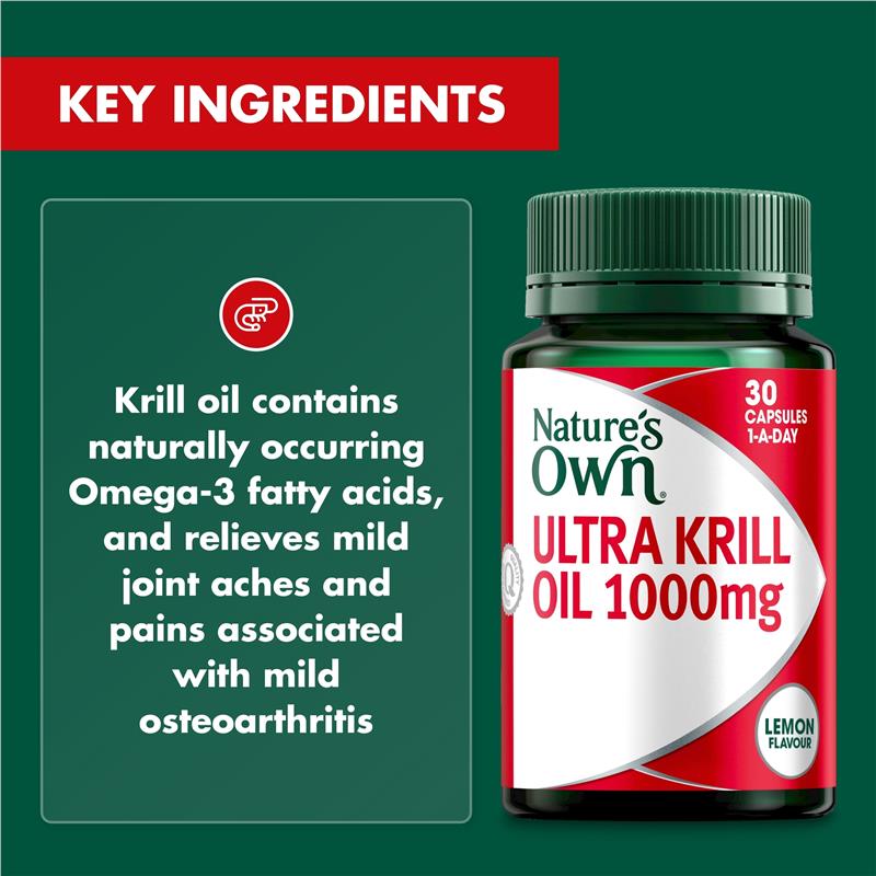 Dầu nhuyễn thể Nature's Own Ultra Krill Oil 1000mg Omega 3 30 viên nang