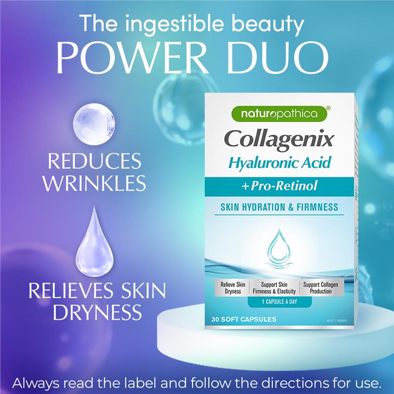 Naturopathica Collagenix Hyaluronic Acid + Pro Retinol 30 Viên Nang