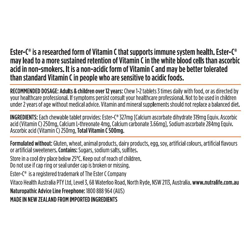 Nutra-Life Ester C Chewables 120 Tablets