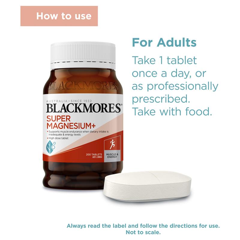 Vitamin Blackmores Super Magnesium+ Muscle Health 200 Viên