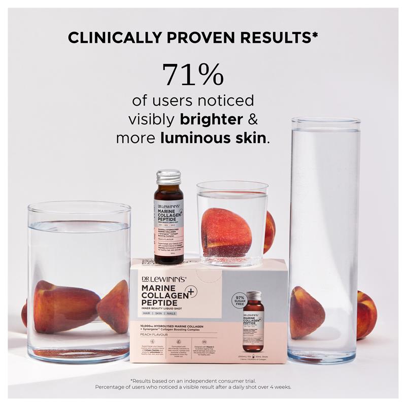 Dr Lewinns Collagen Inner Beauty Liquid Shot Peach 10 x 50ml