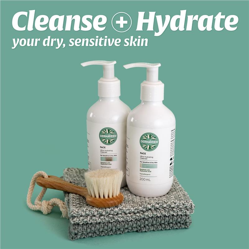 Sữa rửa mặt siêu cấp ẩm DermaVeen Face 200ml