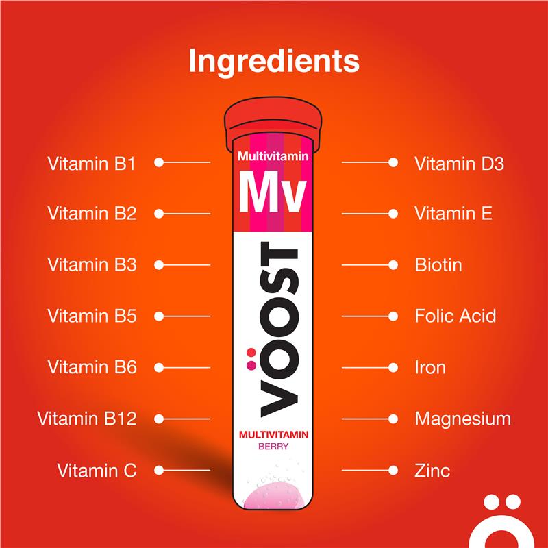 Viên sủi Voost Multivitamin Berry 20 viên