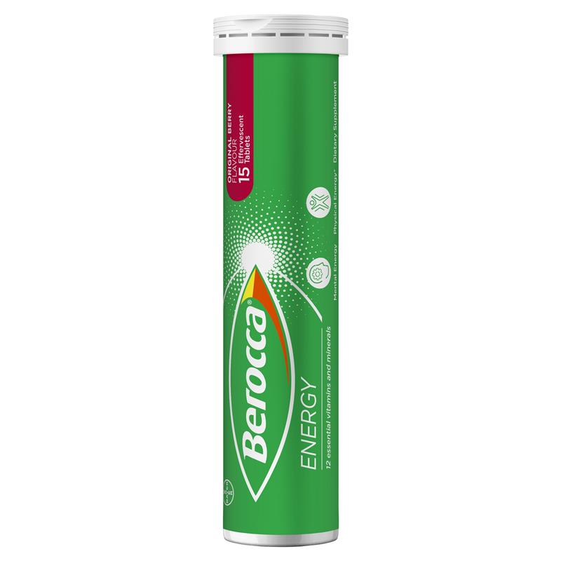 Berocca Energy Original Berry 60 Effervescent Tablets Exclusive Size