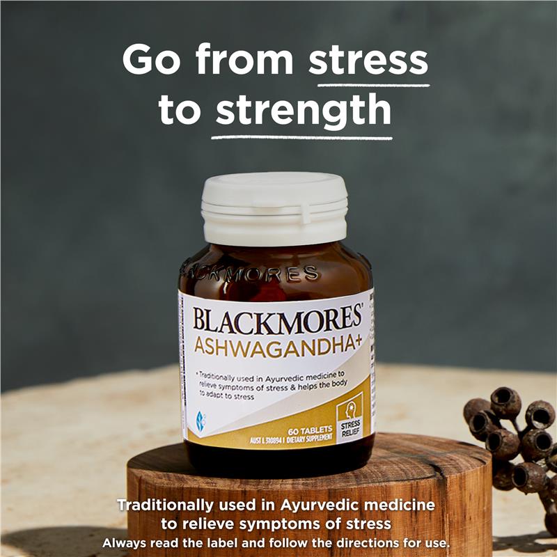 Blackmores Ashwagandha+ Stress Support Vitamin B 60 Viên