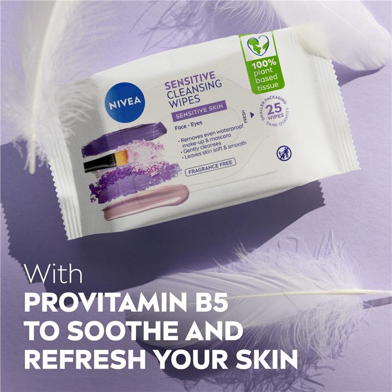 NIVEA Daily Essentials Biodegradable Fragrance Free Facial Cleansing Wipes 25pk