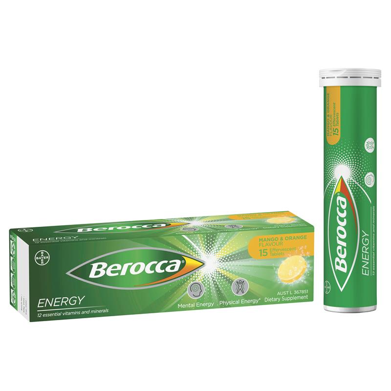 Berocca Energy 芒果橙味泡腾片 15 片