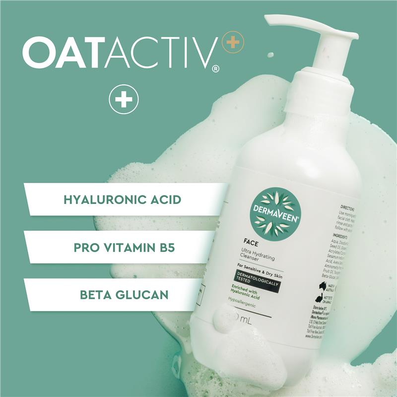 Sữa rửa mặt siêu cấp ẩm DermaVeen Face 200ml