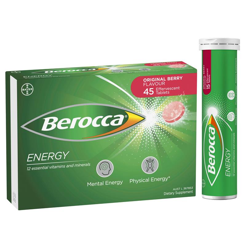 Berocca Energy Original Berry 45 Effervescent Tablets