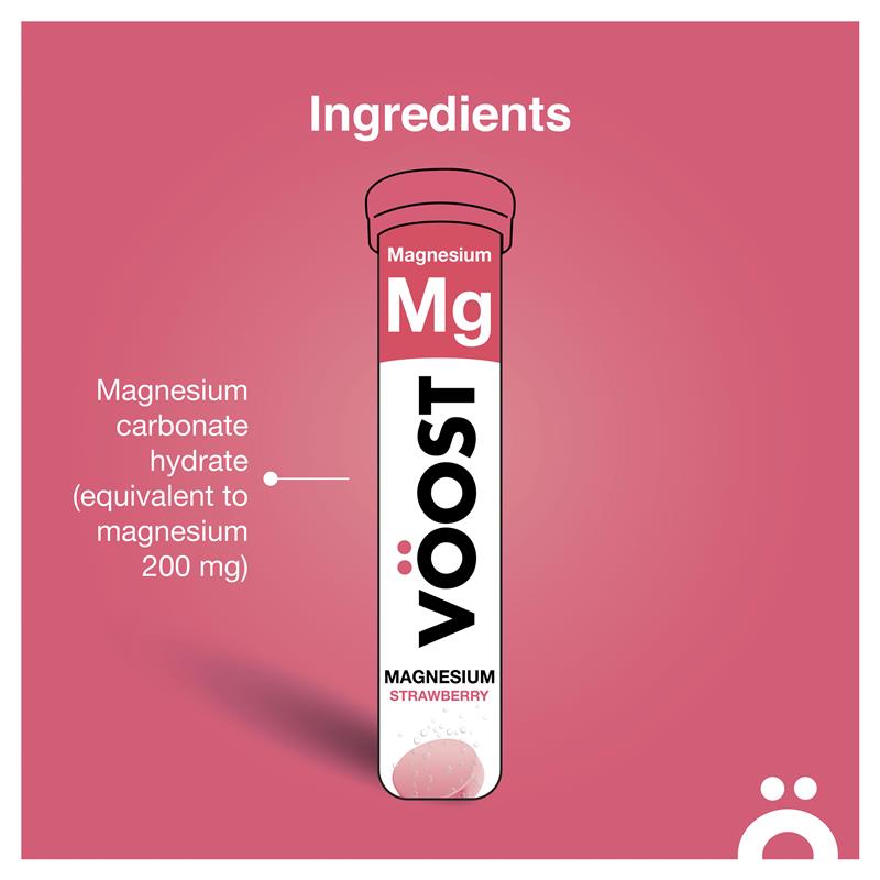 Viên sủi Voost Magnesium Strawberry 20 viên