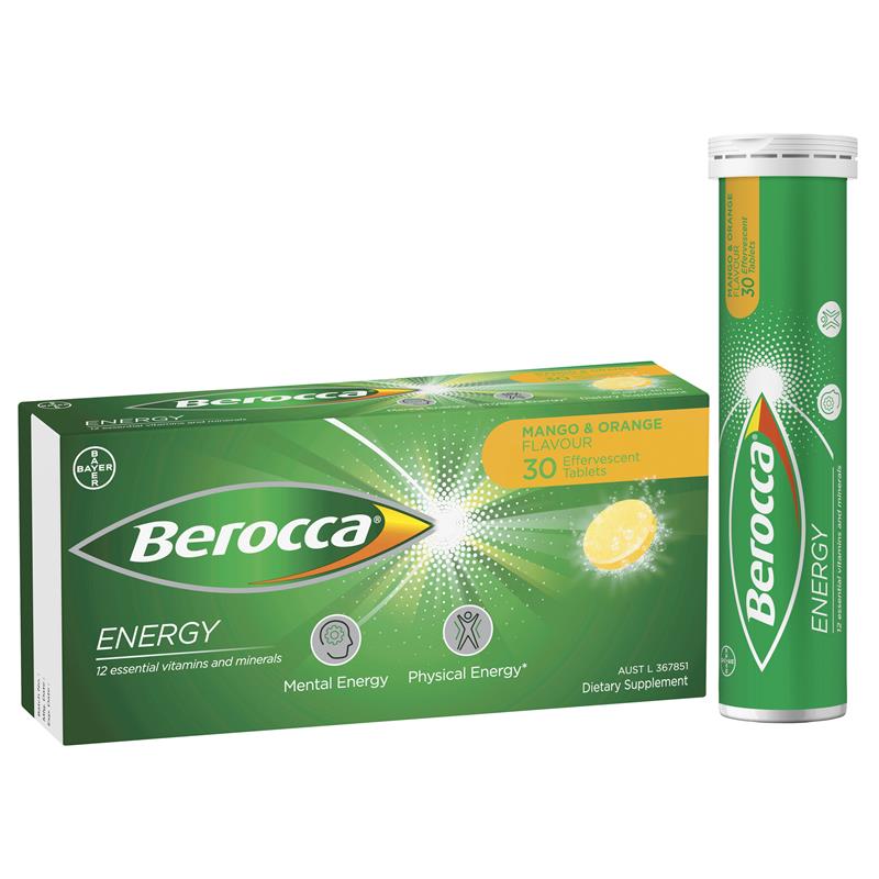 Berocca Energy 芒果橙味泡腾片 30 片