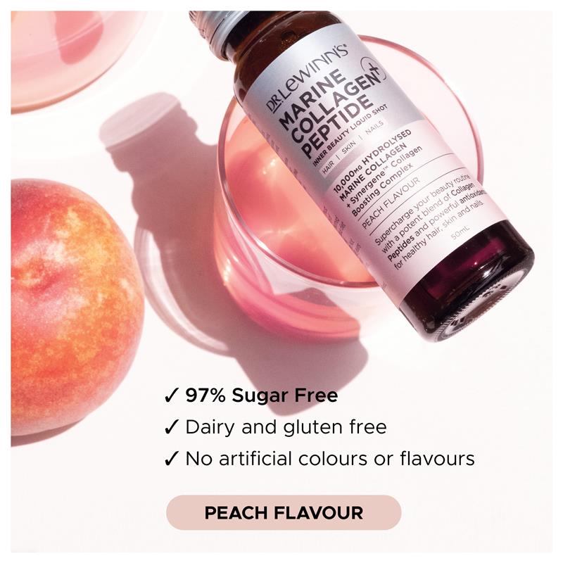 Dr Lewinns Collagen Inner Beauty Liquid Shot Peach 10 x 50ml