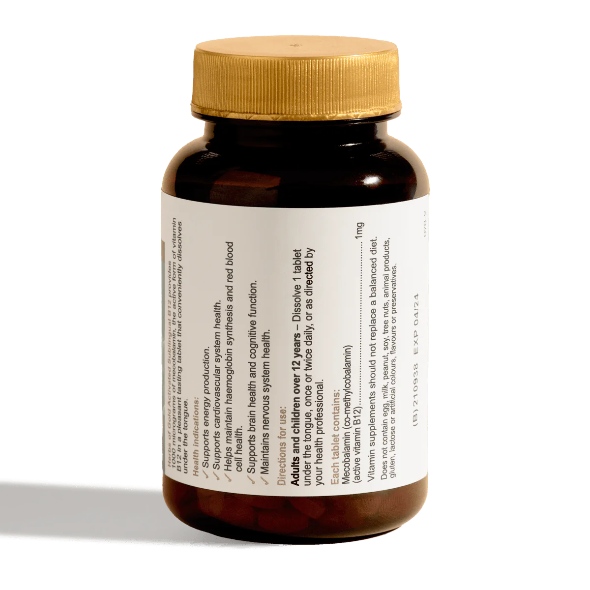 Herbs of Gold 活性维生素B12舌下片 75片