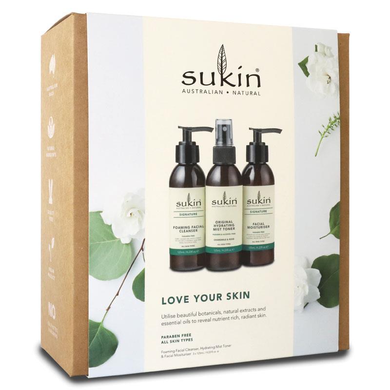 Bộ quà tặng sữa rửa mặt dưỡng ẩm và nước hoa hồng Sukin Love Your Skin Signature