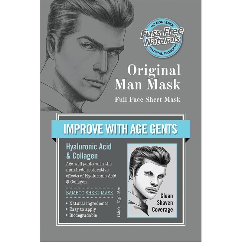 Mặt nạ toàn mặt Fuss Free Naturals Man Mask Hyaluronic Acid