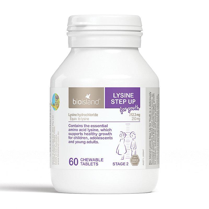Bio Island Lysine Step Up for Youth 60 viên nhai