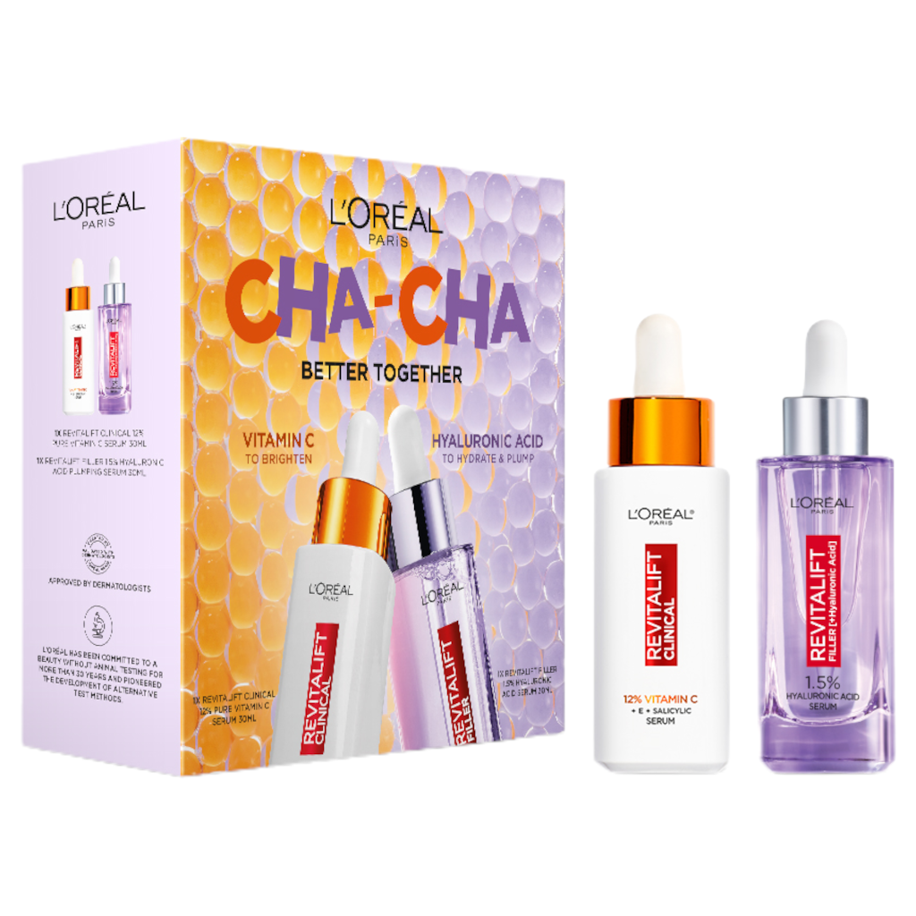 Bộ đôi huyết thanh Vitamin C và Hyaluronic của L'Oreal Paris CHa-CHa Better Together