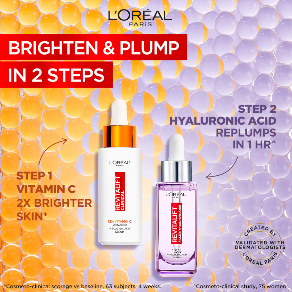 Bộ đôi huyết thanh Vitamin C và Hyaluronic của L'Oreal Paris CHa-CHa Better Together
