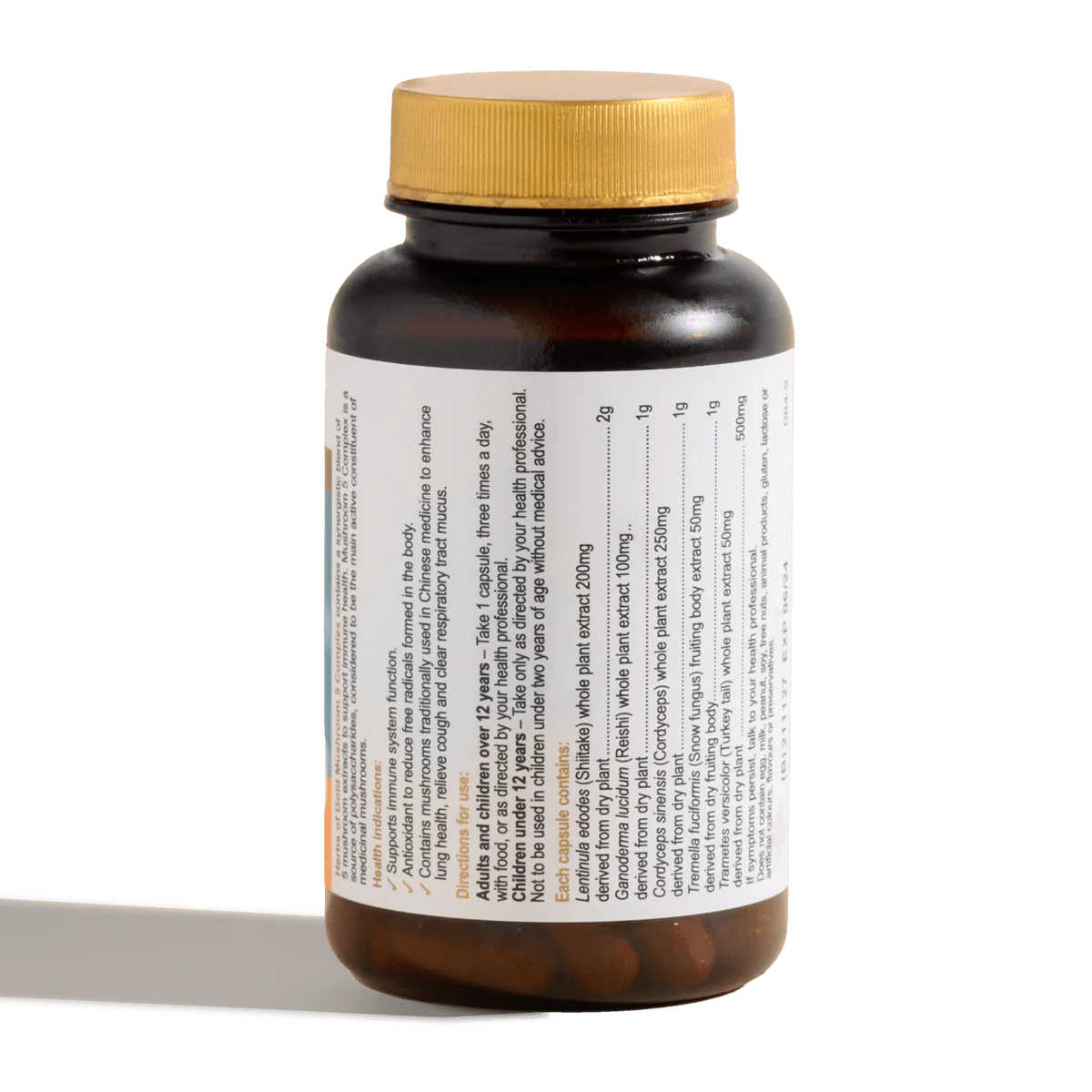 Herbs of Gold 蘑菇 5 种复合成分 60 粒胶囊