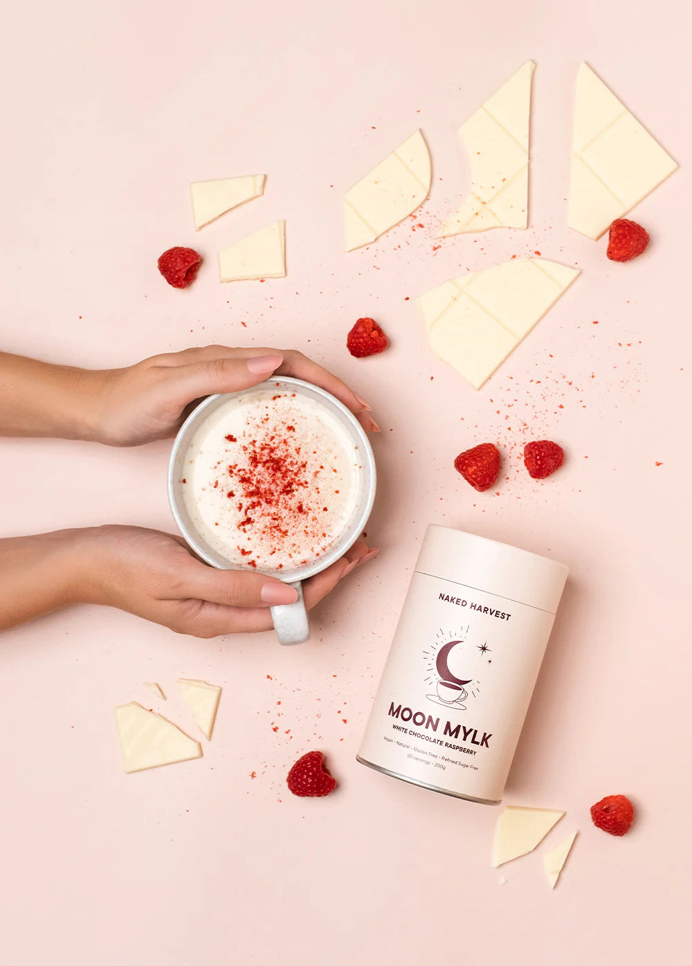 Naked Harvest White Choc Raspberry Moon Mylk